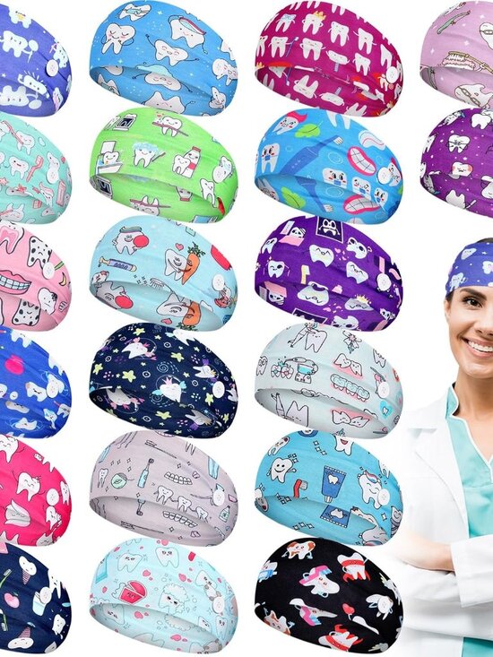 Accessories - 20 Pcs Dental Headbands for Women with Buttons Non Slip Dental Doctor Gifts Nurs